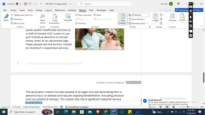 New Perspectives Word 2019 | Module 7 Sam Project 1a | Washburn Home Health Care