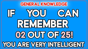 YOUR BRAIN IS VERY SHARP IF YOU CAN GET 7 OUT OF 30 #generalknowledge