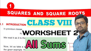 D.A.V. Math | Class VIII | Chapter - 01 | Squares n Square Roots | Worksheet 2 | Art Of Mathematica