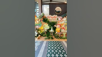 Bất ngờ với rừng nguyên sinh và khủng long xuất hiện trong tiệc thôi nôi của bé #simparty