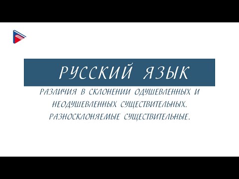 6 класс - Русский язык - Различия в склонении одушевлённых и неодушевлённых. Разносклоняемые