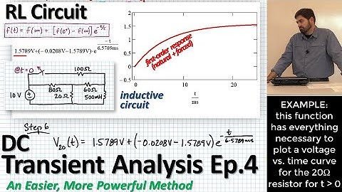 Transient DC Circuit Analysis Ep.4: Using An Easy, Powerful Method for 1st Order Transient Responses