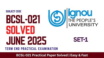 BCSL-021 Lab Term-End Practical Exam Solution | Solved | IGNOU BCA |  Riday Sir 