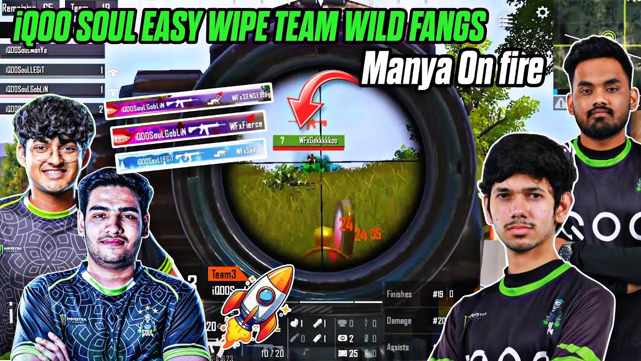 IQOO SOUL Easy Wipe Team Wild Fangs 🥱 Manya Legit On Fire 🔥 Back 2 Back ...
