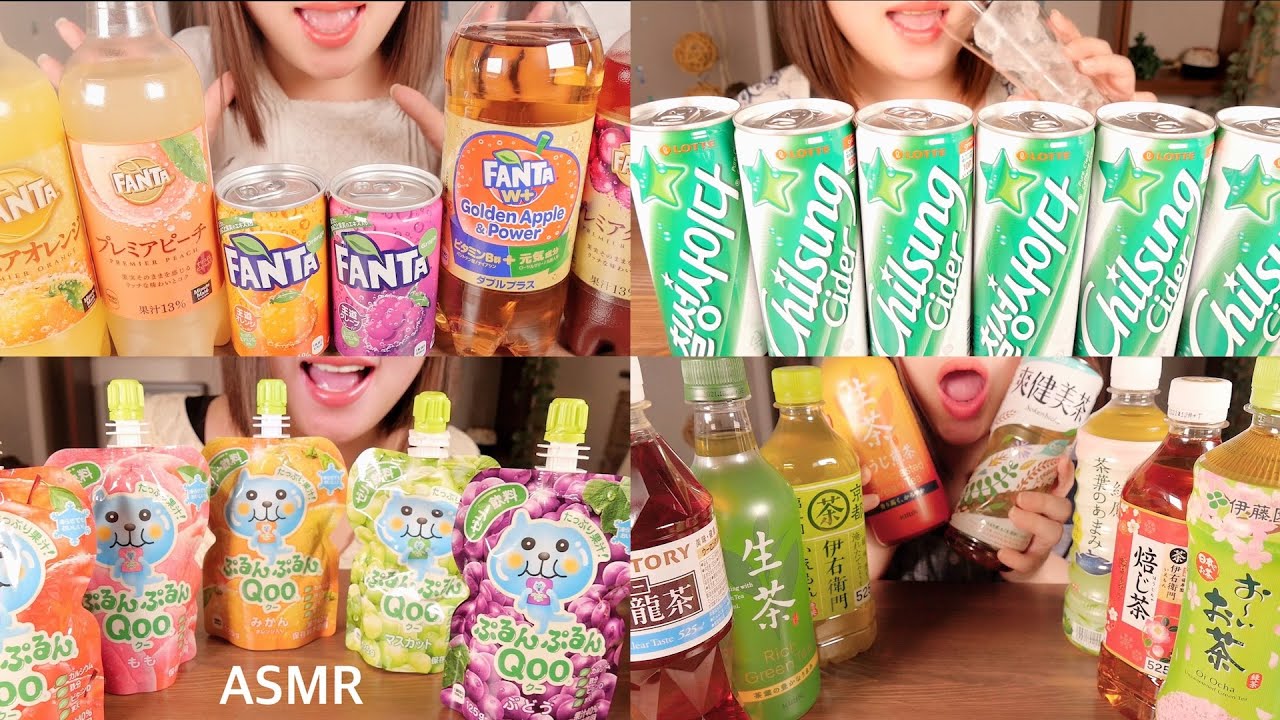 飲む音 飲み物を飲む ASMR  モッパン먹방/먹는 방송【Drinking Sounds】総集編