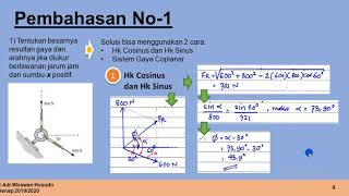 MEKANIKA TEKNIK - Pembahasan Modul 3 (Resultan gaya coplanar)