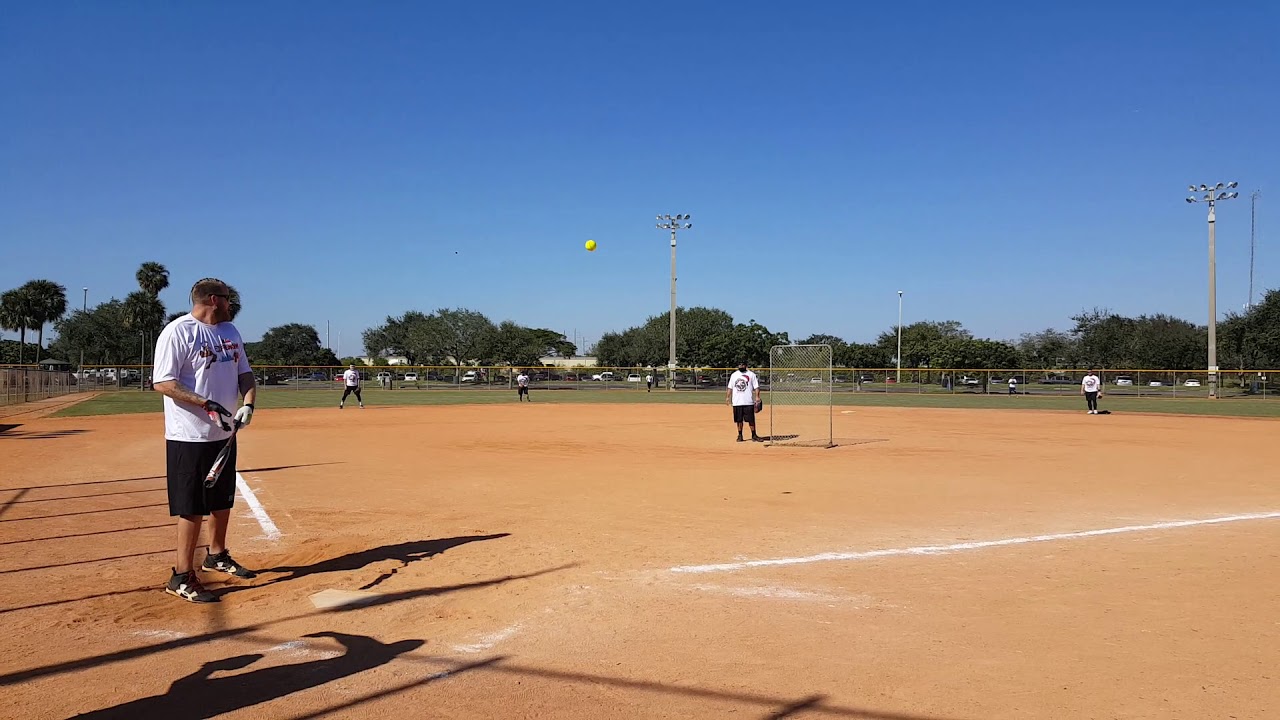 Toys for Tots softball tournament home run 1 YouTube