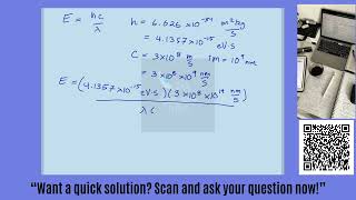 Show that the energy (in electron volts) of a photon whose wavelength is (nm) is given by Use at