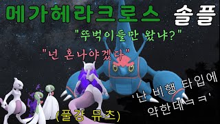 그림자 뮤츠 100 풀강 후 메가 헤라크로스 솔플 레이드 Mega Heracross Solo Raid