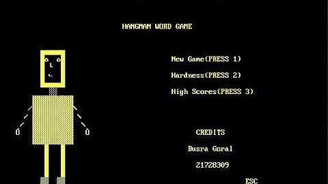 Hangman Game (Assembly 8086/Dos)