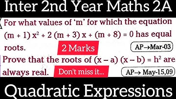 Quadratic expressions@maths naresh eclass