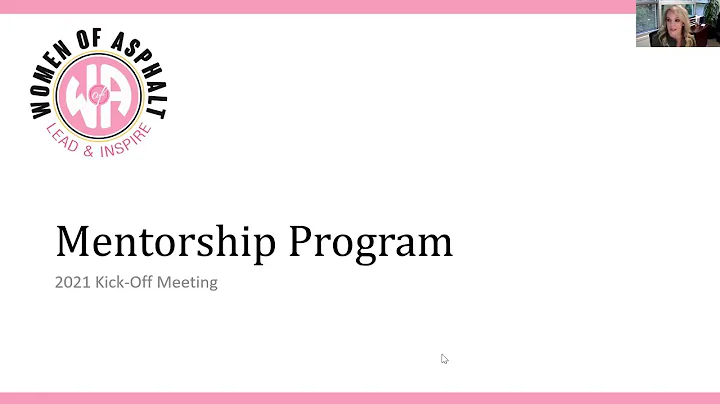 2021 WofA Mentorship Program Kick Off Meeting