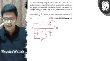 The balancing length for a cell is \( 560 \mathrm{~cm} \) in a pote...
