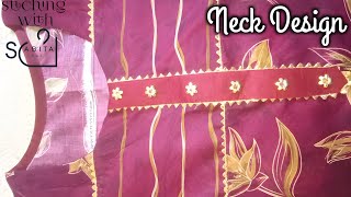 Front button placket neck design/ lace neck design/ گلے کا ڈیزائن 