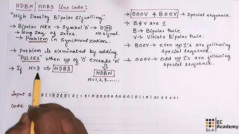 DC#16 HDBN line code / HDB3 line codes in digital communication || EC Academy