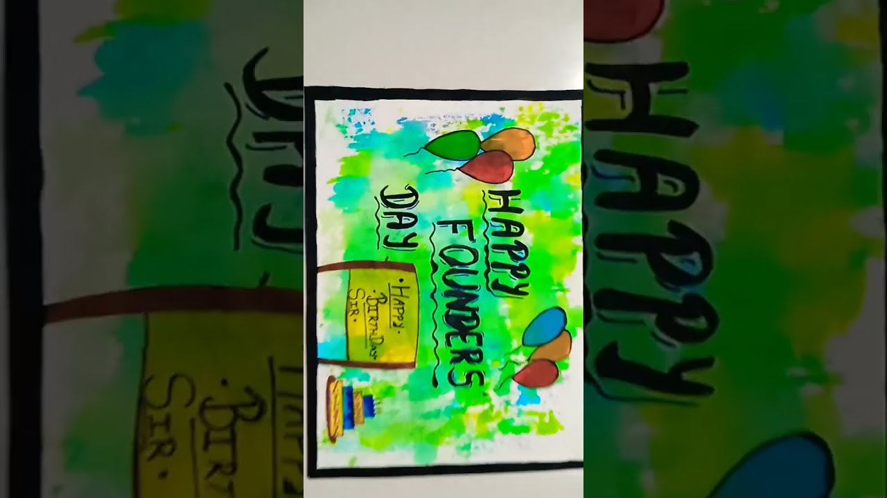 Happy Founders Day Birthday Drawing Beautiful Art Creative With FC