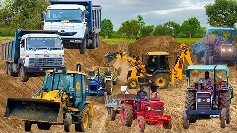 JCB 3dx Backhoe Loading Mud in Mahindra 475 JCB khudai work video JCB miti khudai #jcb3dx #jcbkhudai