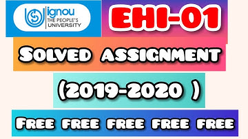 EHI-1 Solved Assignment 2019 -2020