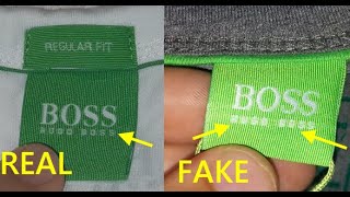 Real vs. Good replica Hugo Boss t shirt review.  How to spot fake Hugo Boss tee