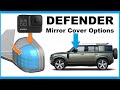 Land Rover Defender Chequer Plate Mirror Cover Options - Part / Full / Action Camera Mount