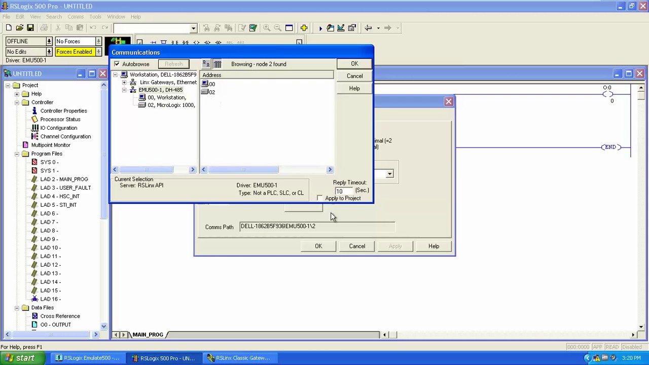 mensajeria con emulate rslogix 5000