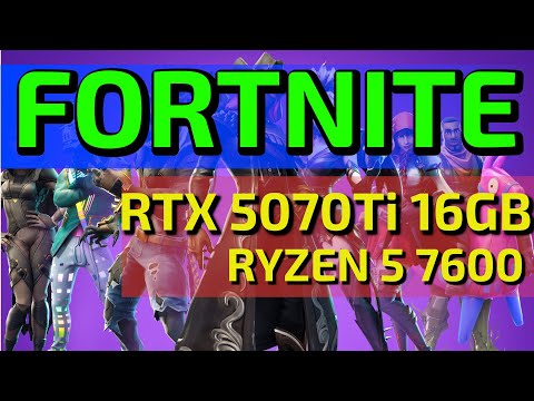 Náhled FPS testu Fortnite na RTX 5070 Ti 16GB a Ryzen 5 7600