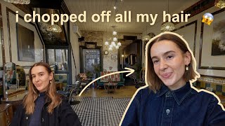 CHOPPING ALL MY HAIR OFF | get ready with me + cutting fine hair into a short bob