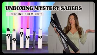 unboxing mystery lightsabers + testing them out! | Sabers Pro Apprentice Collection | #starwars 