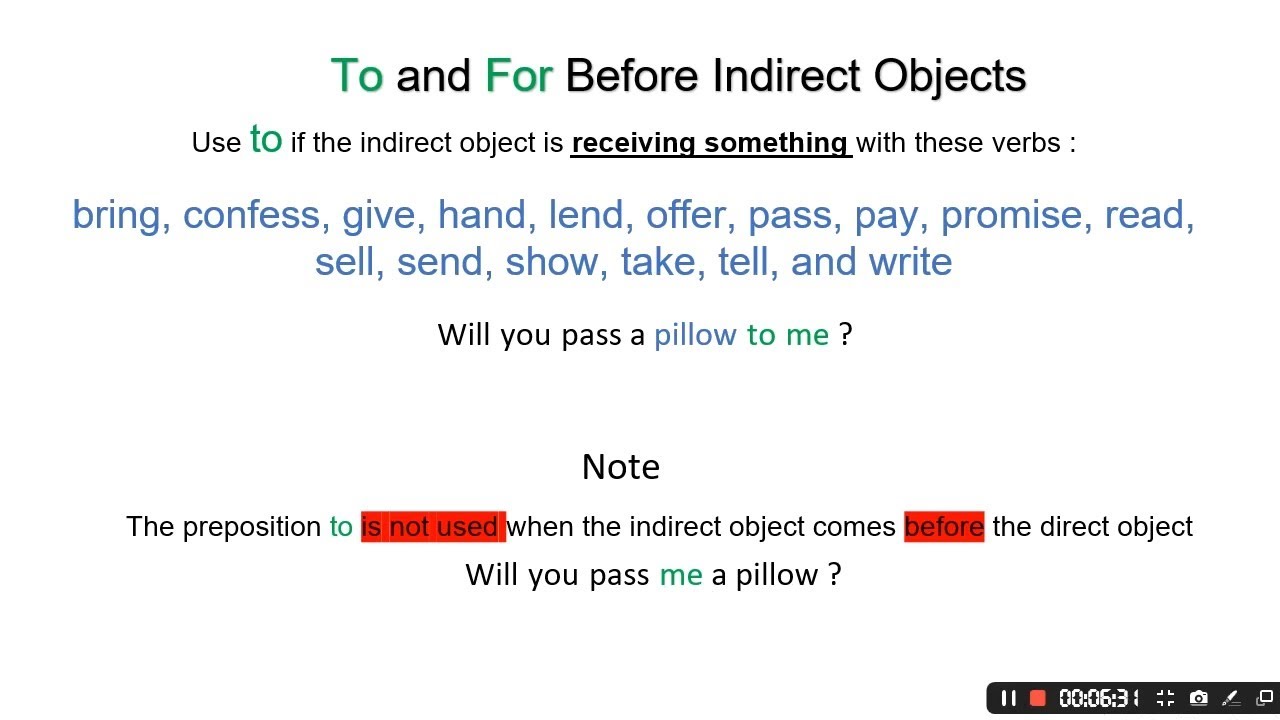 ماهو الفرق بين To and For الصف الثاني ثانوي الوحده الرابعة شرح  To and For Before Indirect Objects