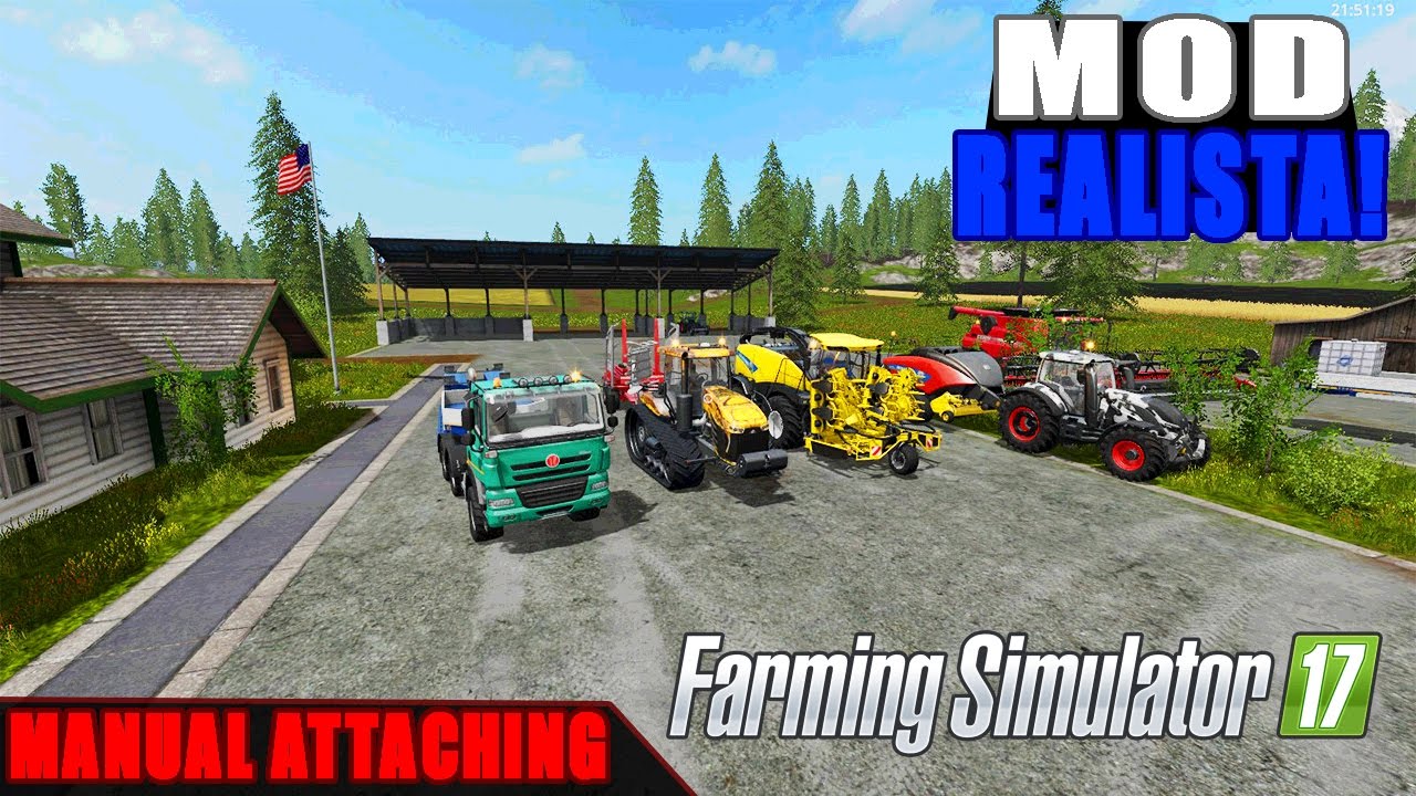 Farming Simulator 17 Mod Realista Manual Attaching Youtube