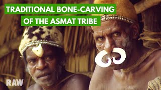 Carving a knife from cassowary bird bones among the Asmat cannibal tribe | NEW GUINEA