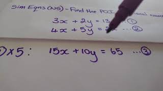 Higher Straight Line additional ex N5 point of intersection, simultaneous eqns