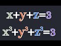 A system of equations over the integers.