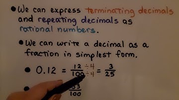 8th Grade Math 1.1b, Expressing Decimals as Rational Numbers