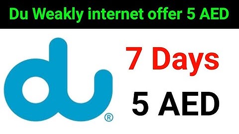 Du weakly internet offer AED 5 | How Can i get unlimited data on du | du data offers 2022