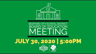BCSD | 7/30/2020 BOE Meeting Work Session