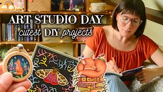 Art Studio Vlog: cutest DIY projects, art market prep day | hand-painted keychains & new calendar