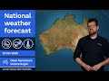 National Weather Forecast: Storms in the north, showers in Tas, dry and sunny elsewhere