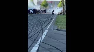 Motorcycle drifting - Tire explode