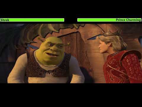 Shrek the Third (2007) Final Battle with healthbars