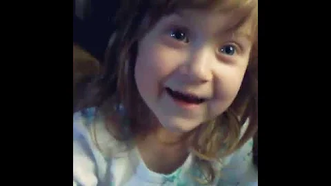 Two-year-old aubree singing when the battle is over