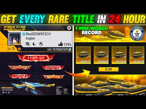 Get Every Rare Title In 24 Houre 😱 || Make Your Own World Record|| Free Fire 🔥