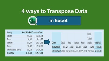 4 Ways to Transpose Data in Microsoft Excel #transpose #excel #exceltips