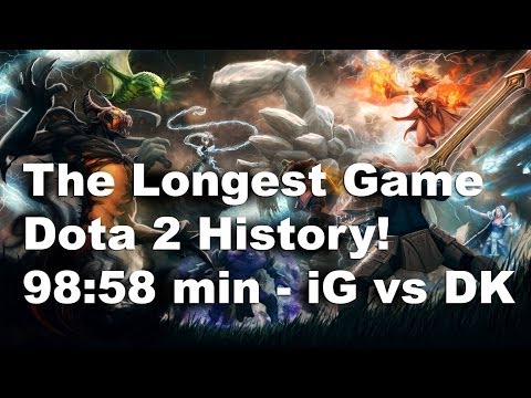 The Longest Game in Professional Dota 2 History! 98:58 min - iG vs DK The Longest Game in Professional Dota 2 History! 98:58 min - iG vs DK