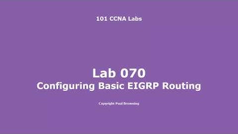 82 Configuring Basic EIGRP Routing