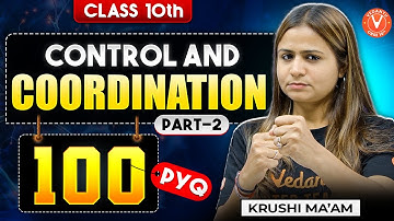 CONTROL & COORDINATION | 100 PYQ PART-2! 🔥 | Class 10 Biology Mega-Session | Krushi mam
