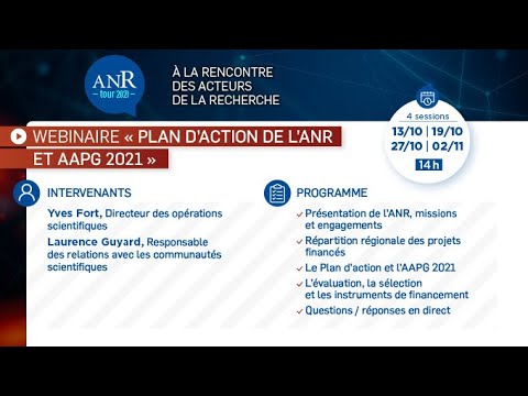 Webinaire ANR Tour 2021 : Plan d'Action et AAPG 2021
