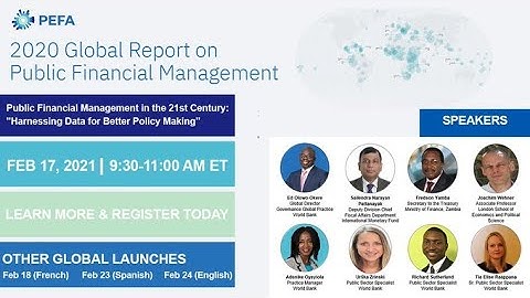 Virtual Launch of the First Global Report on Public Financial Management 17 of February 2021