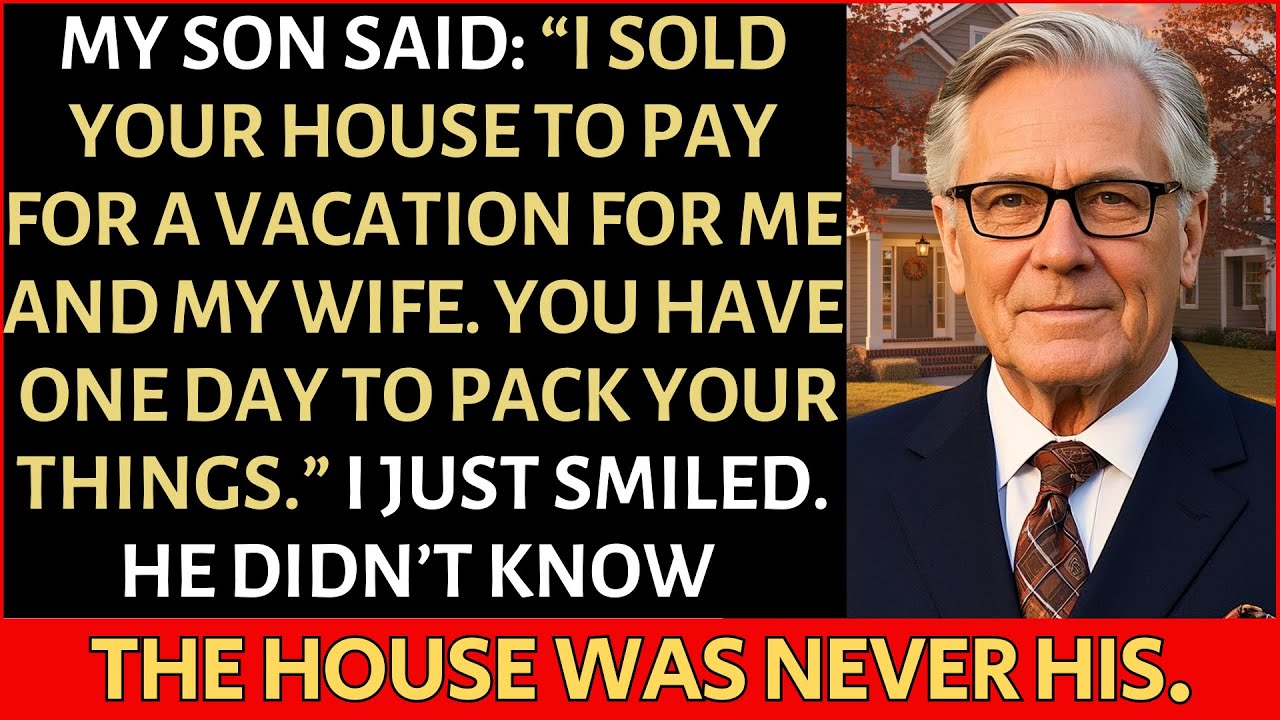Сын сказал: «Я продал твой дом, чтобы оплатить отпуск для себя и своей жены. У тебя есть один ден...