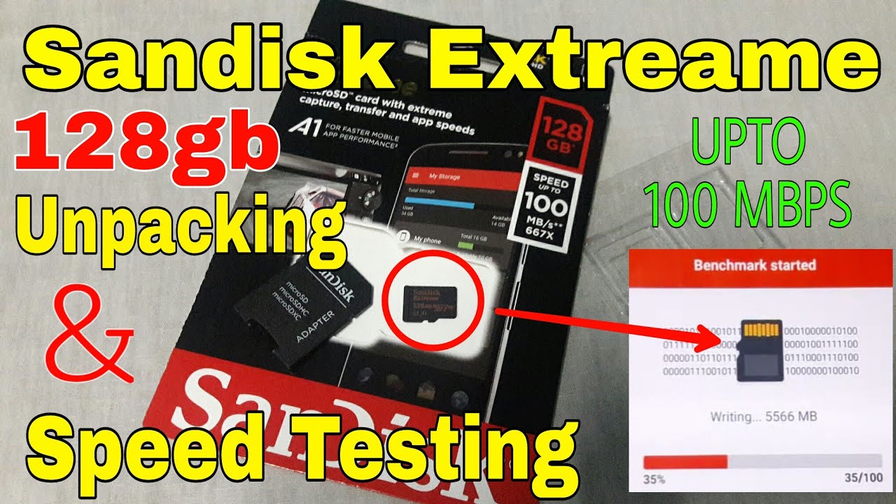 Sandisk Extreme 128gb Microsd Card Speed Testing Unpacking Youtube